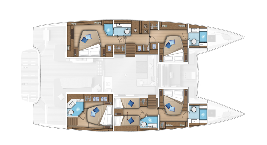 Lagoon 55 – Unterdeck 5 Kabinen