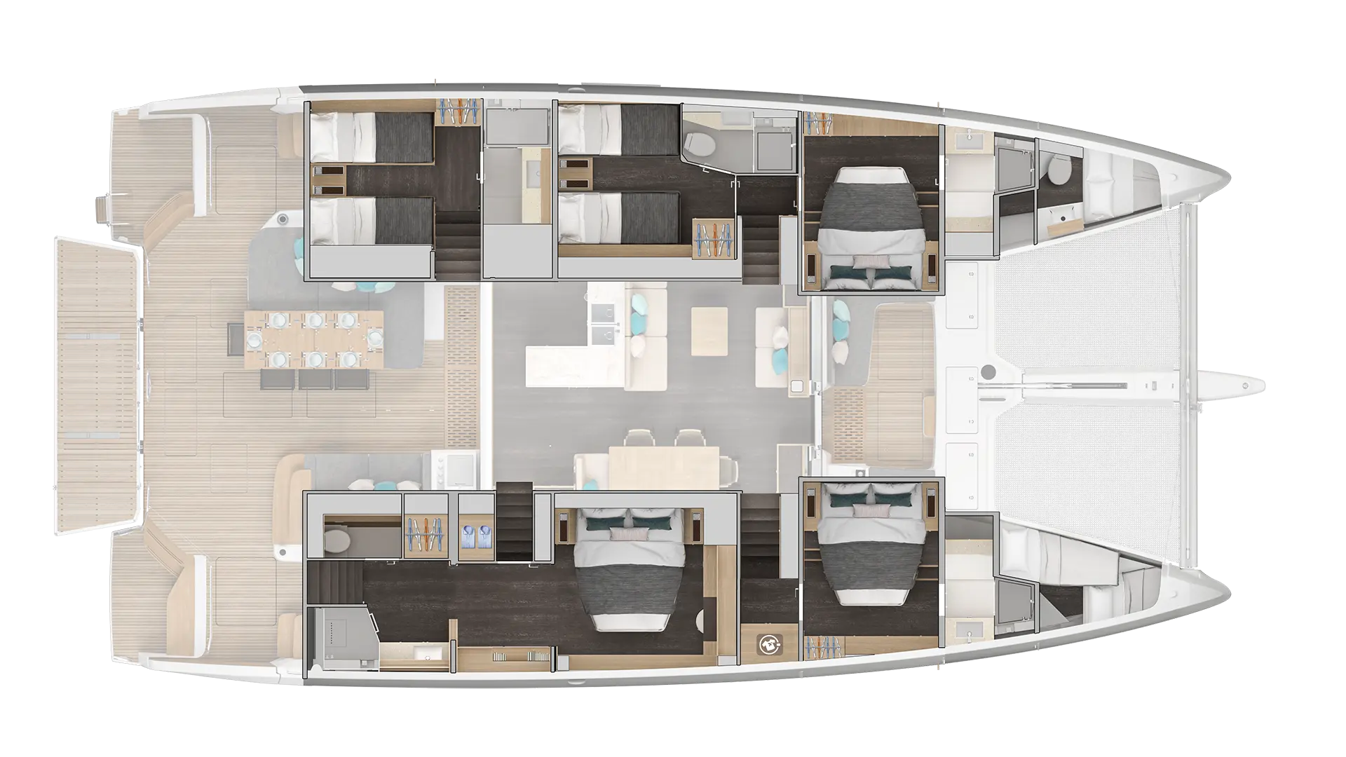 Lagoon 60 – 5 Kabinen 5 Heads Galley Up
